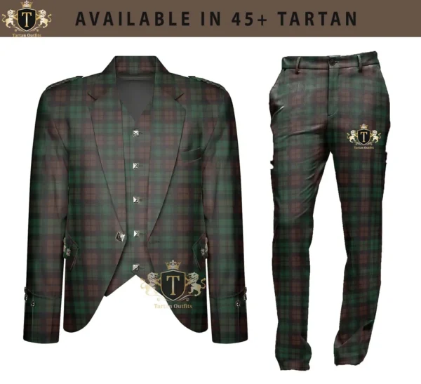 Tartan Outfits for Men Scottish Argyle Jacket & Pant Set