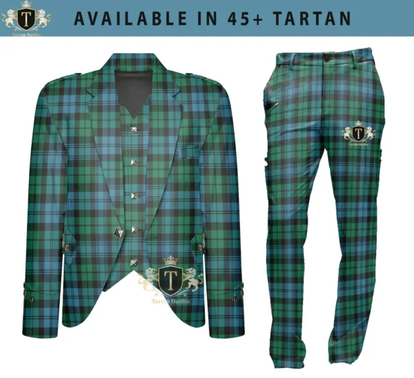 Women Outfits Scottish Argyle Jacket & Pant Set