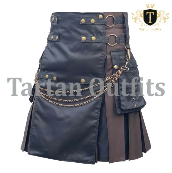 BLACK & BROWN UTILITY KILT