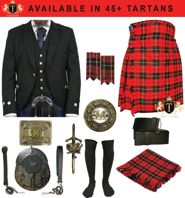 Argyle jacket kilt outfits